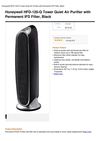 Honeywell HFD-120-Q Tower Quiet Air Purifier With Permanent IFD Filter, Black