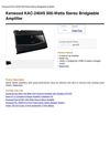 Kenwood KAC-2404S 500-Watts Stereo Bridgeable Amplifier