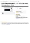 Hotpoint RVM1535DMWW 1.5 Cu. Ft. Over The Range Microwave Oven - White