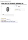 Hunter 30547 Air Purifier With Permanent Filter