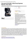 Delonghi ECO310BK 15-Bar-Pump Espresso Machine, Piano Black