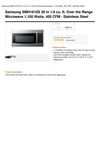 Samsung SMH1816S 30 In 1.8 Cu. Ft. Over The Range Microwave 1,100 Watts, 400 CFM - Stainless Steel