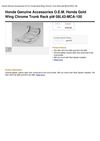 Honda Genuine Accessories O.E.M. Honda Gold Wing Chrome Trunk Rack Pt# 08L42-MCA-100