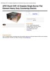 APW Wyott CHP-1A Hotplate Single Burner Flat Element Heavy Duty Countertop Electric