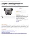 Aroma ARC-1130S Stainless-Steel 30-Cup Cool-Touch Commercial Rice Cooker