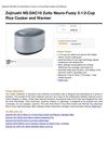 Zojirushi NS-DAC10 Zutto Neuro-Fuzzy 5-1 2-Cup Rice Cooker And Warmer