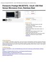 Panasonic Prestige NN-SD797S, 1.6Cuft 1250 Watt Sensor Microwave Oven, Stainless Steel