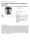 Dr. Weil 9812 The Healthy Kitchen 5-Cup Multi-Use Rice Cooker