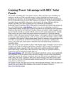 Gaining Power Advantage with REC Solar Panels