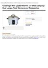 Challenger Rice Cooker Warmer (15-0407) Category Heat Lamps, Food Warmers And Accessories