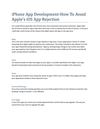 iPhone App Development-How To Avoid Apple’s iOS App Rejection