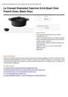 Le Creuset Enameled Cast-Iron 6-3 4-Quart Oval French Oven, Black Onyx