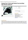 Weathertech 72184 Light Smoke Front And Rear Side Window Deflector