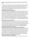 Search Engine Marketing Professional Evaluation Online Top No-No's