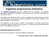 Algebraic Expressions Definition