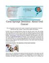 Coral Springs Dentistry: About Oral Cancer