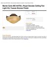 Monte Carlo MC164TB-L Royal Danube Ceiling Fan Light Kit, Tuscan Bronze Finish