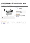 Waring WDF75B 8 1 2Lb Capacity Counter Model Electric Fryer - 208V