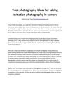 Trick photography ideas for taking levitation photography in-camera