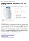 NEW Air Free Airfree P1000 Home Air Purifier Ionic Ozone Free