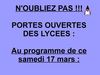 Portes ouvertes des lycées le 17 mars