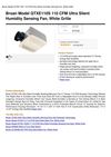 Broan Model QTXE110S 110 CFM Ultra Silent Humidity Sensing Fan, White Grille