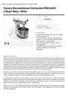 Factory-Reconditioned Kitchenaid RRK5AWH 5-Quart Mixer, White