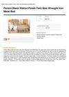 Fenton Black Walnut Finish Twin Size Wrought Iron Metal Bed