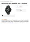 Chronograph Men's Watch With Black Yellow Dial