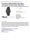 Tissot Men's T0484173705700 T-Race Black Chronograph Dial Black Rubber Strap Watch