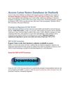 Access Lotus Notes Database in Outlook