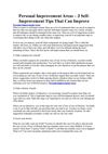Personal Improvement Areas – 3 Self-Improvement Tips That Can Improve