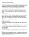 Screening Process Call Up S