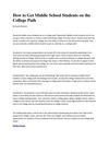 How to Get Middle School Students on the College Path