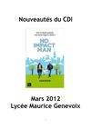 Nouveautés Mars 2012.
