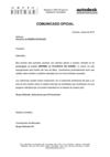 COMUNICADO OFICIAL: Postergación de evento