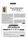 Faut-il dévaluer le F CFA?