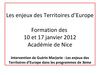 Les enjeux des Territoires d'Europe dans le programme de Troisième