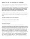 Applying Your Idea � Your Insurance Policy For Success !