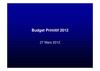 Budget primitif 2012: document de présentation