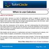 When to use Calculus