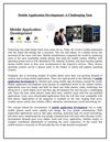 Mobile application development - A Challenging task