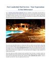 Fort Lauderdale Pool Services - Your Expectations Is Our Deliverance!