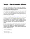 WEIGHT LOSS SURGERY IN LOS ANGELES