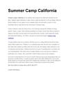 Summer Camp California 