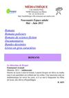 Nouveautés Adultes Mai-Juin 2012