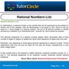 Rational Numbers List