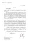 Lettre de remerciement de Nicolas SARKOZY