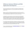 Difference between Website and Web Application Development