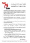Déclaration liminaire FO sécurité des personnels